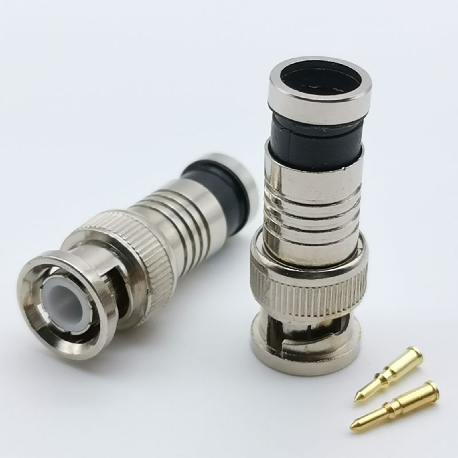 10PCS Durable BNC Compression Connector Adapter for CCTV Camera RG6 Coax Cables