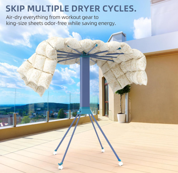 Octopus Clothes Drying Rack 4-Leg Foldable Space Saving Indoor Outdoor Laundry