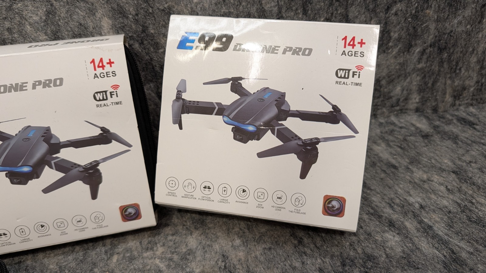 3 x E99 Pro 2026 Drone Dual Camera 2 USB Rechargeable Batteries Wi-Fi Enabled