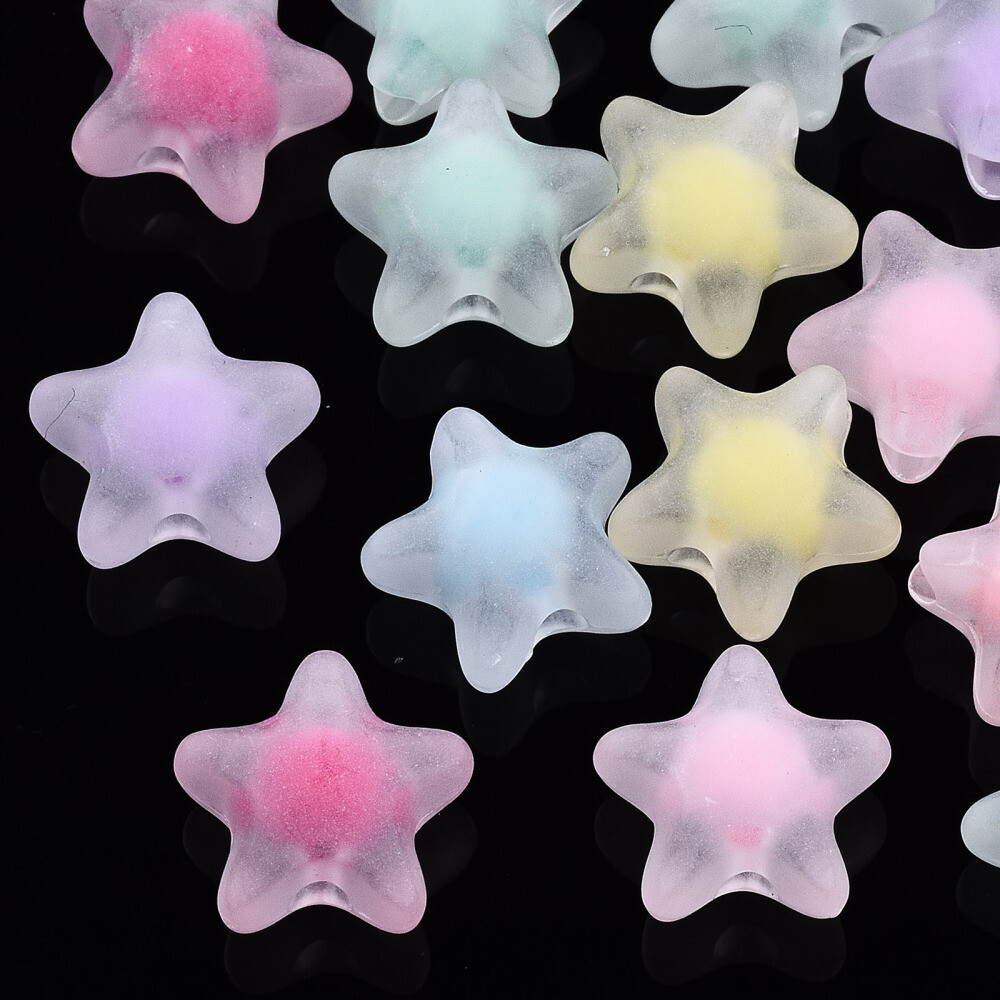 20 Star Beads Jewelry Supplies Assorted Lot Rainbow Bead in Bead Mixed Celestial