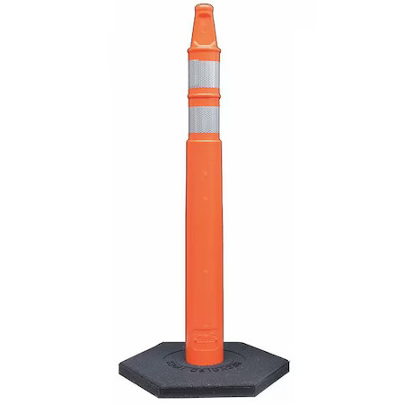 Zoro Select 03-710Rbc-B Delineator Post With Base, Hdpe, Meets Mutcd,