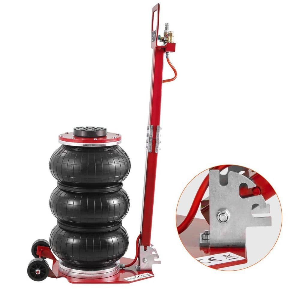 SKYSHALO 3 Ton Triple Bag Air Jack 6600 lb Airbag Jack 17.7 in Lift Red