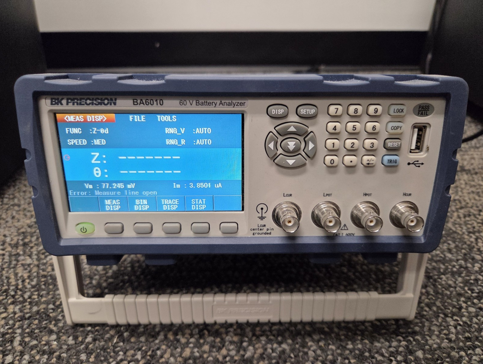 BK Precision BA6010 Battery Analyzer w/ TLKB1 Kelvin Clip Test Fixture