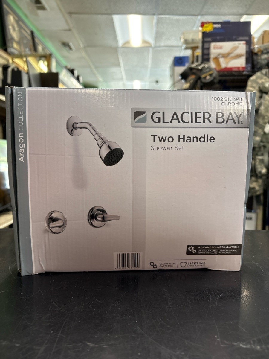 Glacier Bay Aragon Double Handle 1-Spray Shower Faucet 1.75 GPM in C (HPB027410)