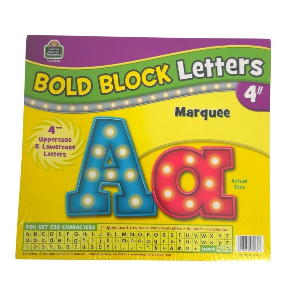 NWT Teacher Created Resources 4" Marquee Light Teacher Bulletin Board Letters