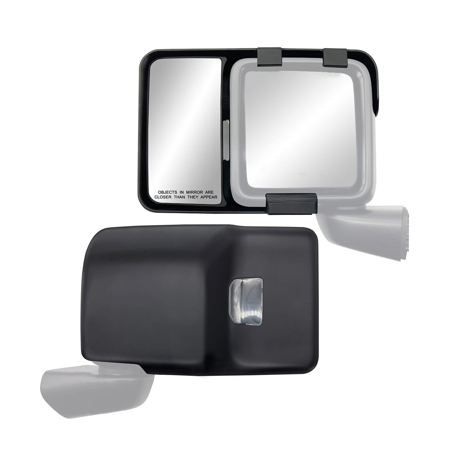 K Source Snap & Zap Custom Fit Towing Mirror Pair for Jeep Wrangler, Gladiato...