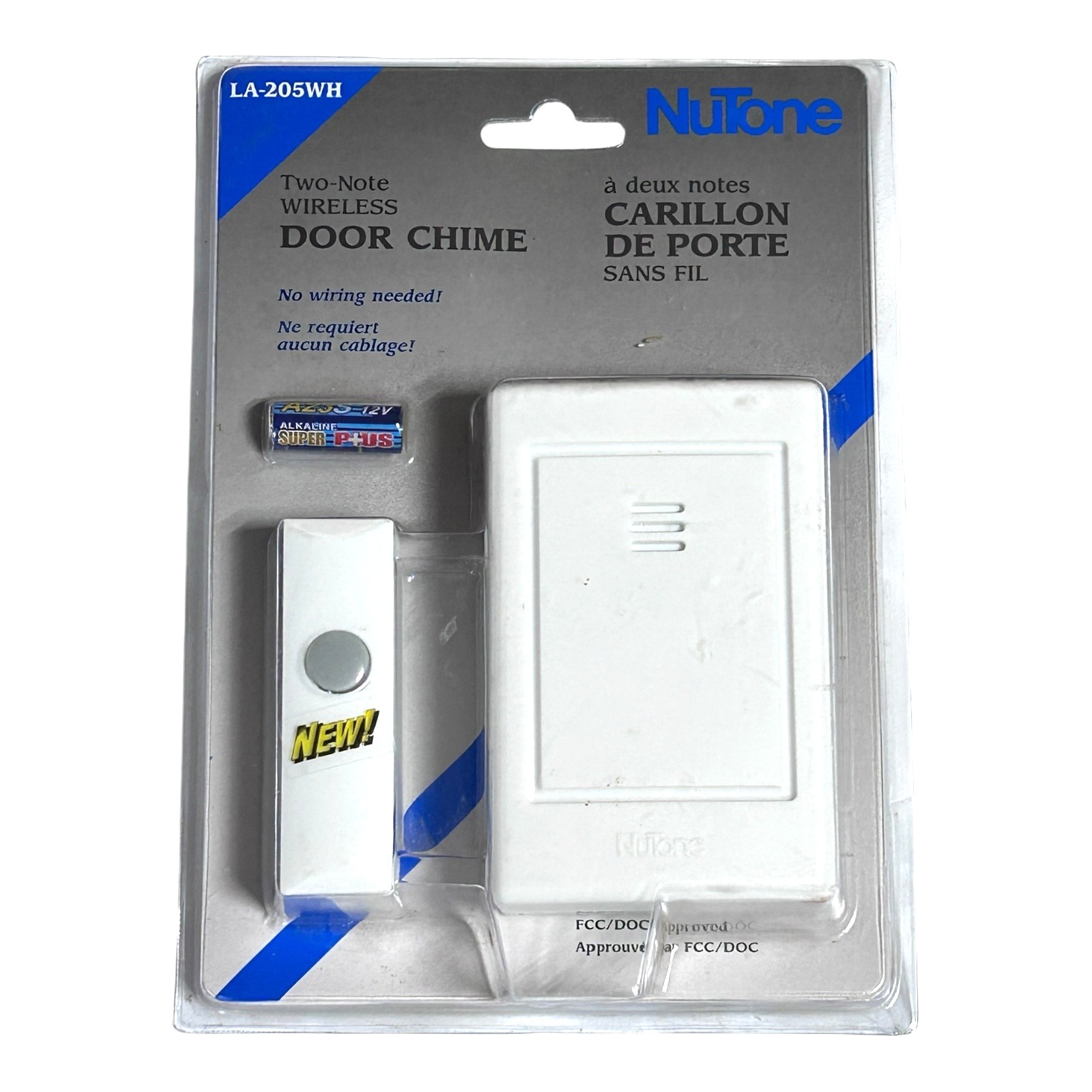 NuTone LA-205WH Battery Operated Two-Note Wireless Door Bell Chime