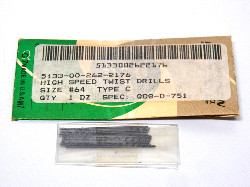 12 PTD Precision Twist Drill #64 (.0360) Wire Gauge Drill Bits......(C-2-1)