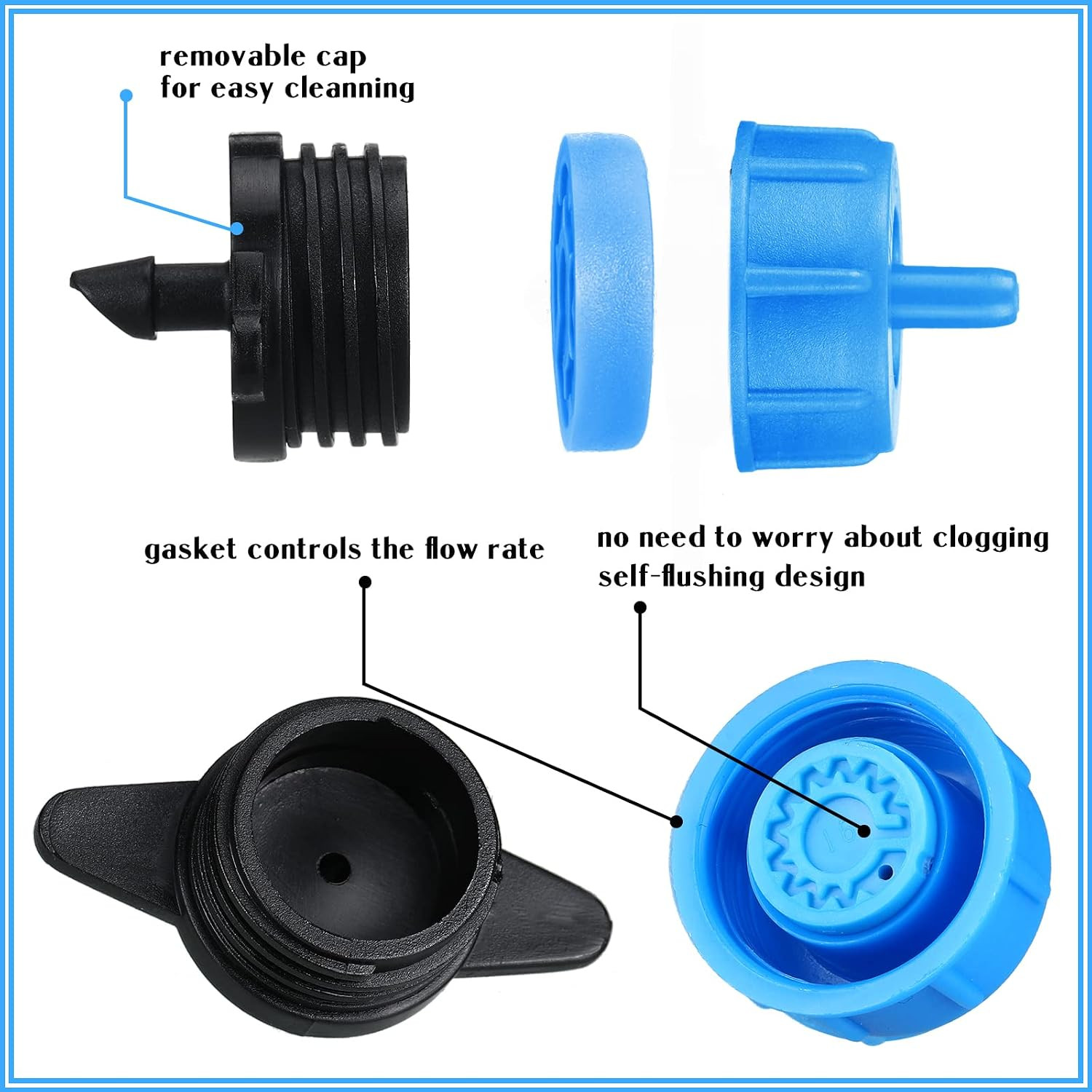 Didaey 100 Pcs Drip Irrigation Emitters, Pressure Compensating Absinthe