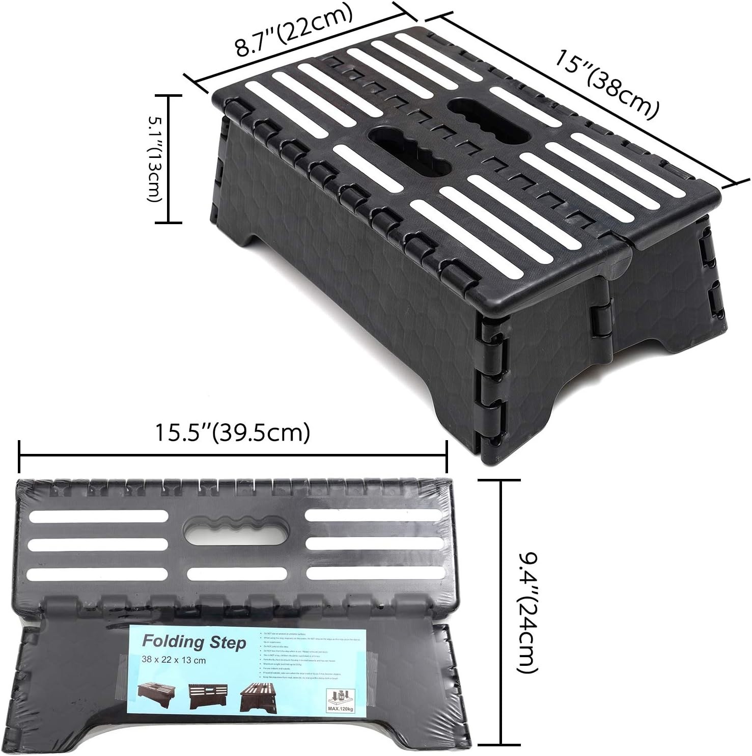 Portable Folding Step Stool 5 inch Lightweight Anti-Skid Stepping StoolPortable