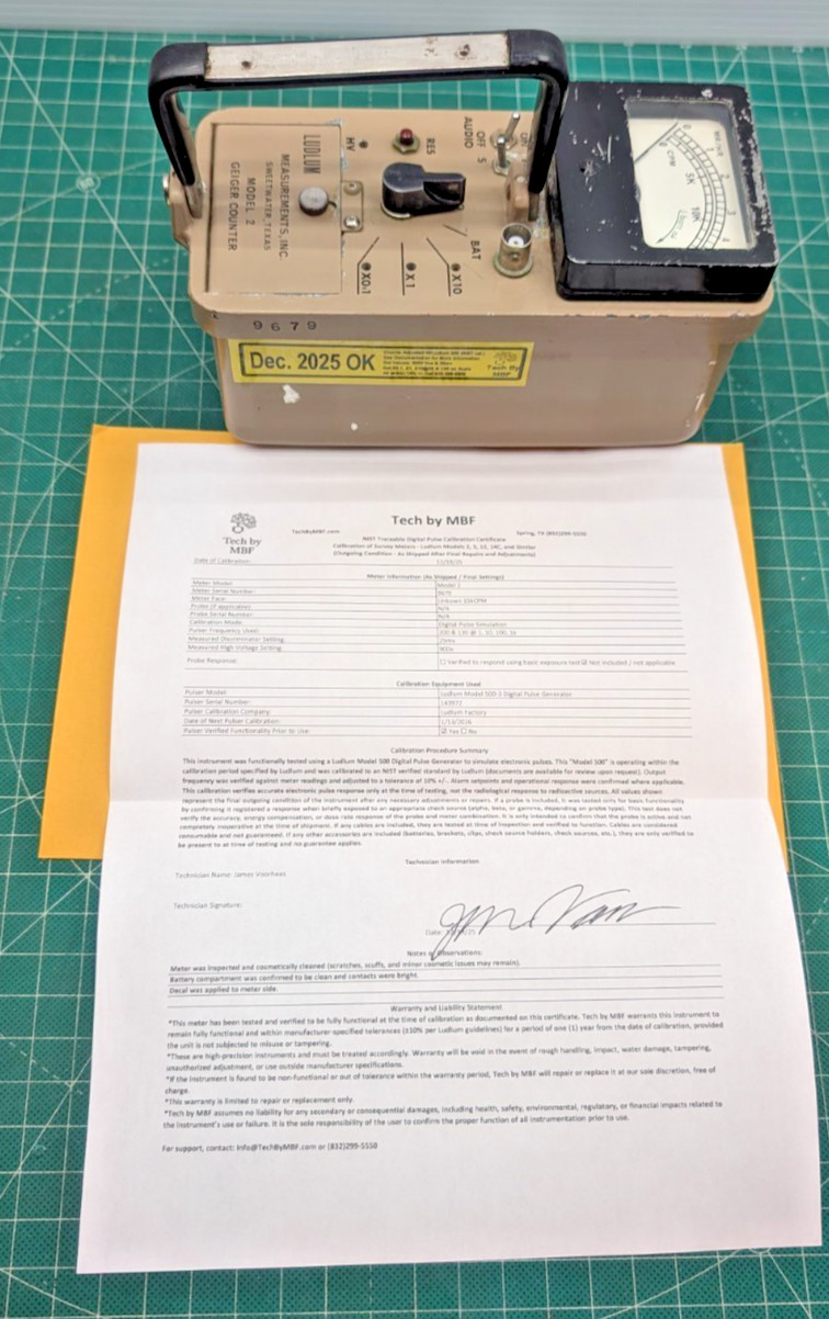 1x Ludlum Model 2 Scintillator BNC & Ready, CALIBRATED, and GUARANTEED for 1 yr