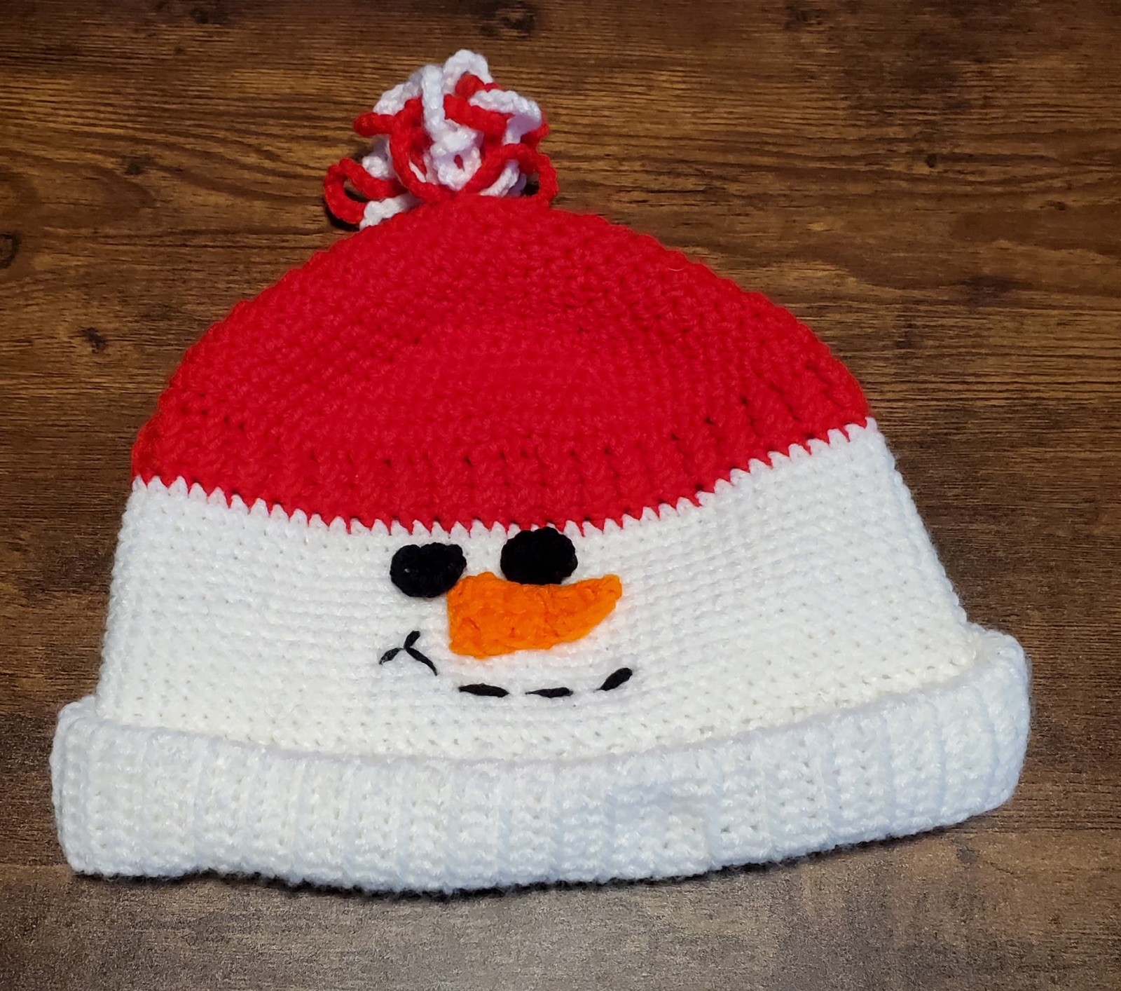 Hand Crocheted Adult Unisex Snowman Hat / Beanie Made in the USA Men's / Women's