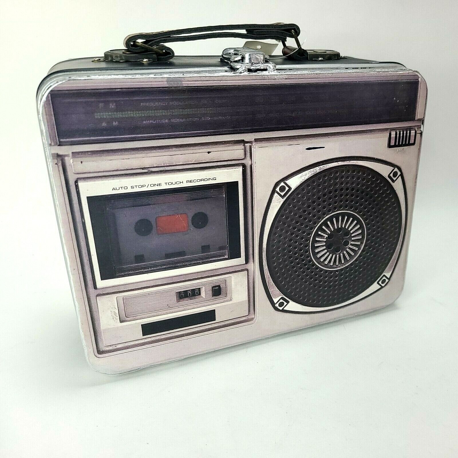 80's Boombox Radio Lunchbox Tin Tote Room Décor Display 9x6" Single deck look