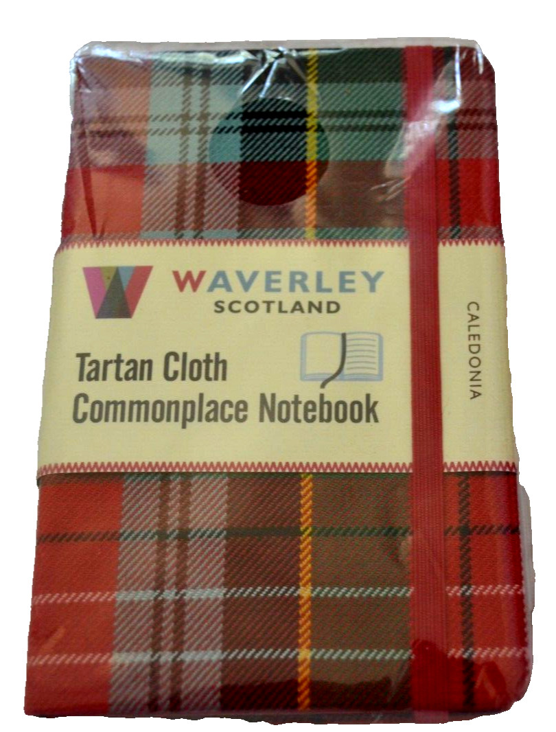 NOTEBOOK WAVERLEY SCOTLAND CALEDONIA TARTAN CLOTH COMMONPLACE 176 Pages NIP