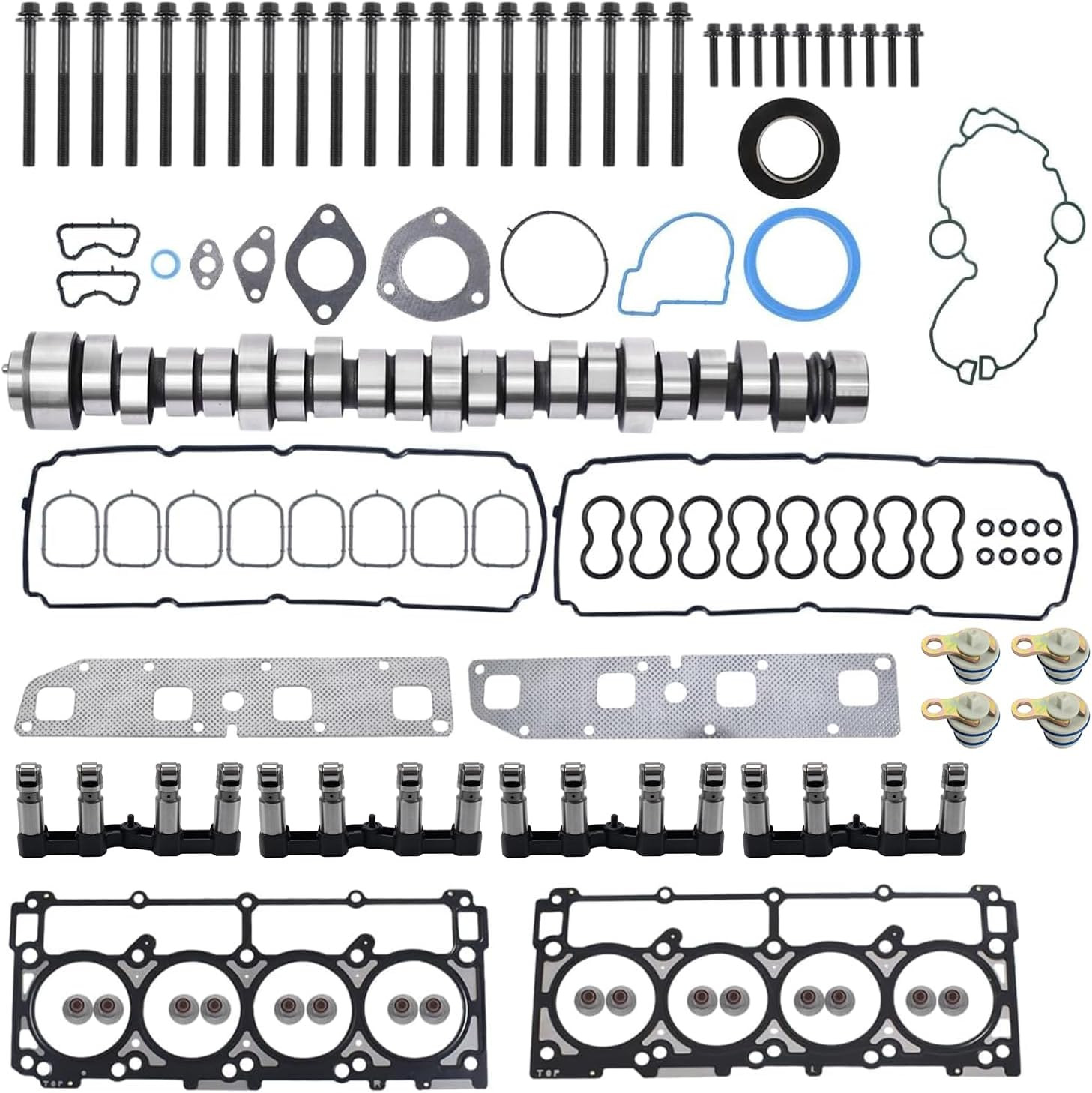 Non MDS 5.7 HEMI Lifters Camshaft Cam Kit Head Gasket with Plugs Fits for Dodge