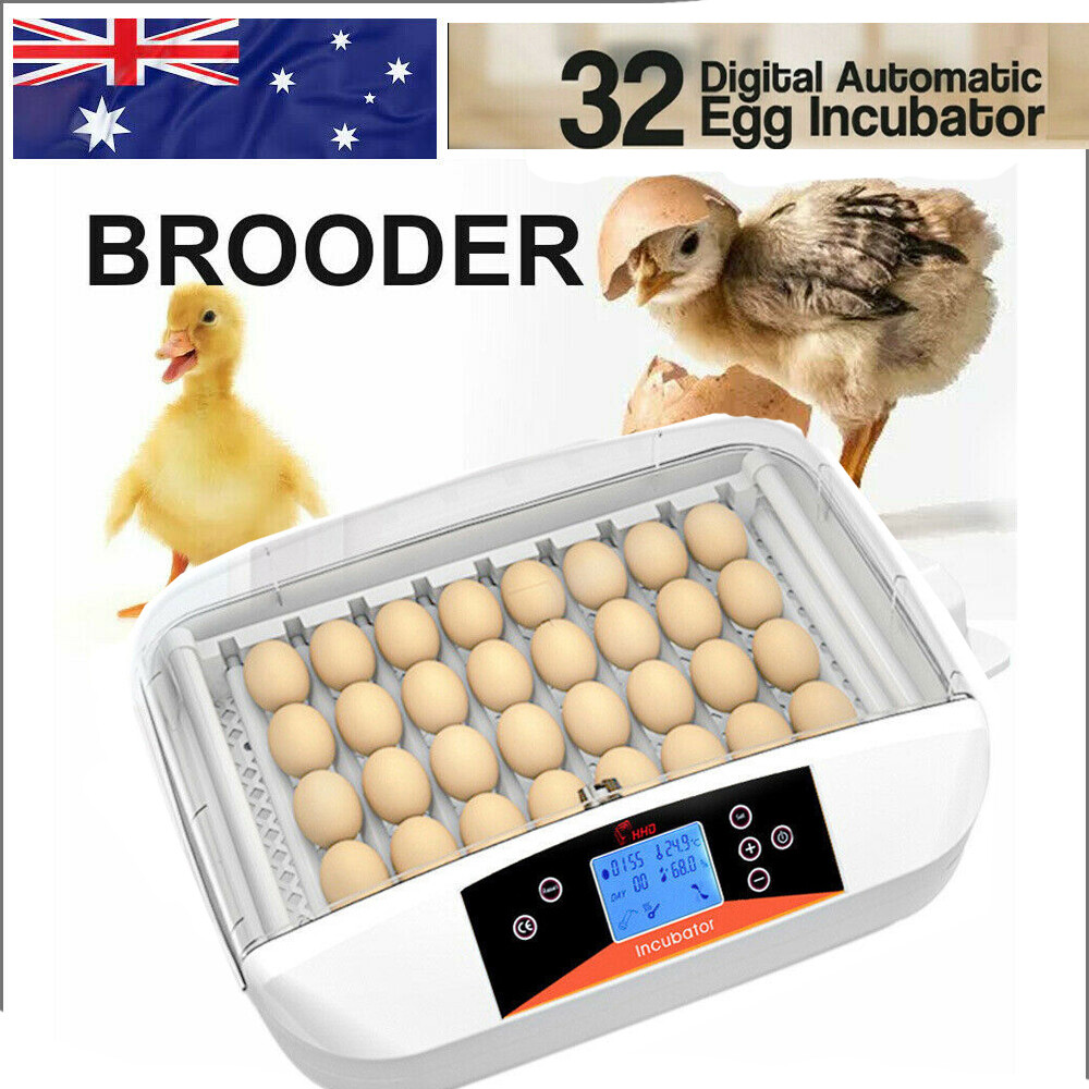 32 Egg Incubator Fully Automatic Digital Led Turning Chicken Duck Eggs Poultry
