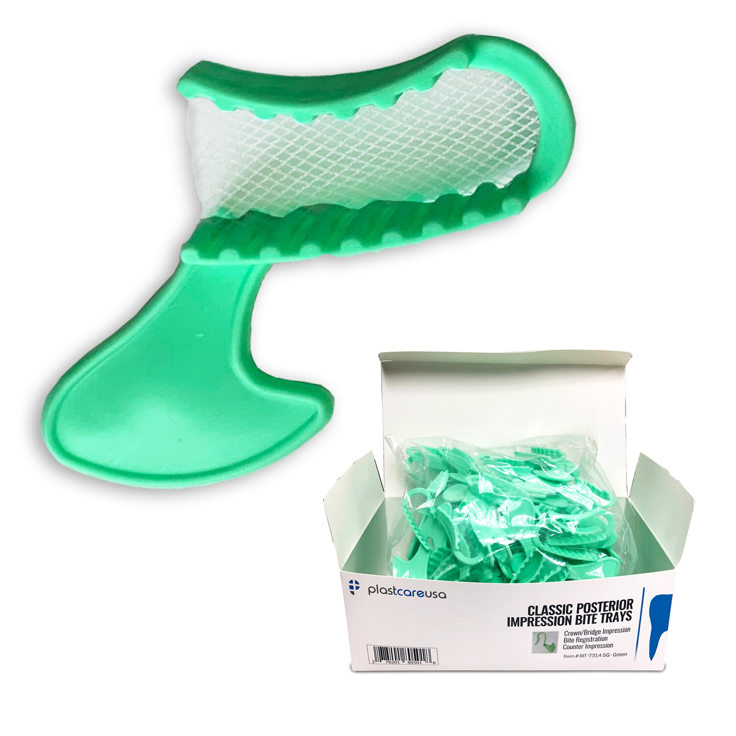 100 Dental Impression Bite Registration Triple Trays Molding, SHORT Posterior