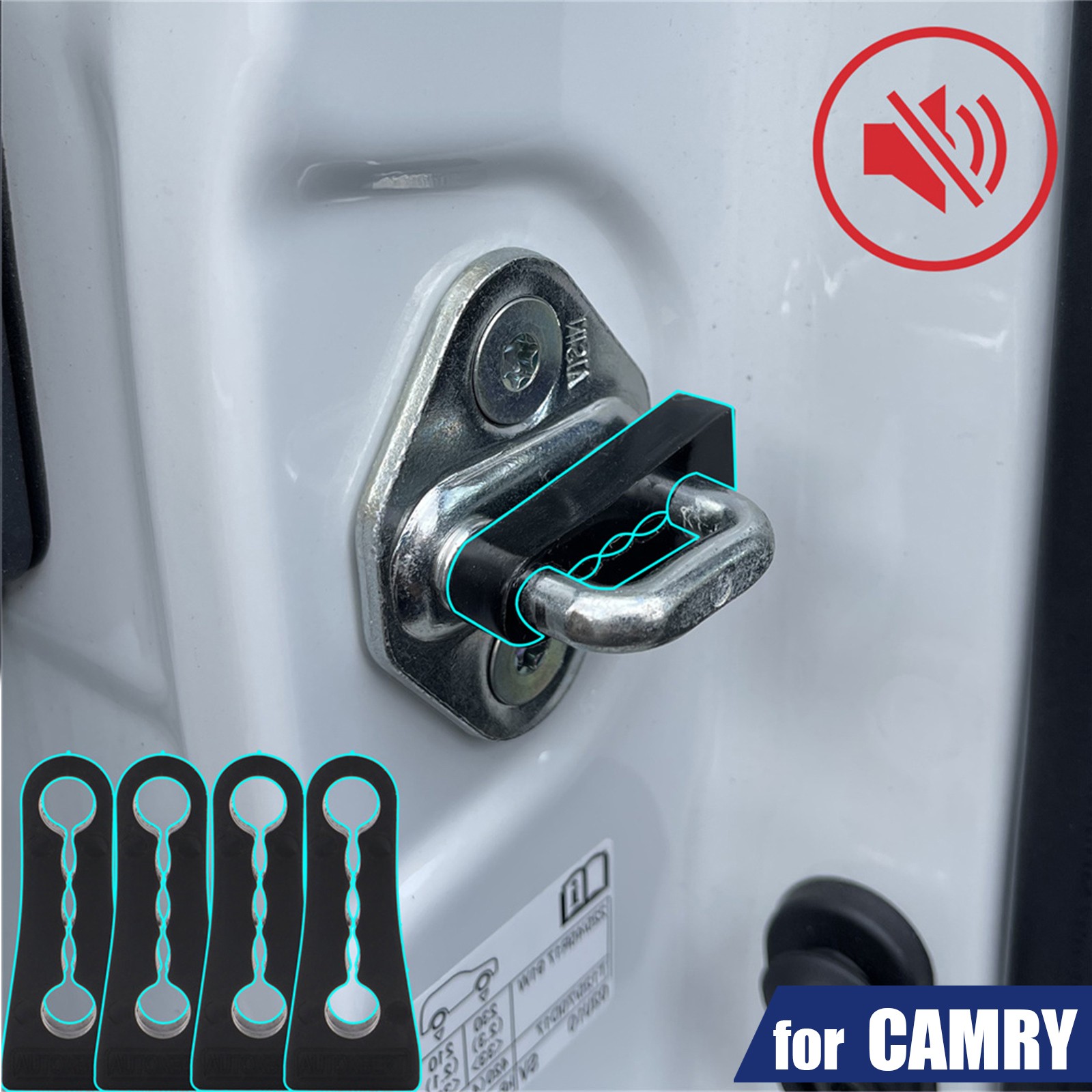 4pc Door Lock Damper Deadening Seal Sound Isolation Buffer For Toyota Camry