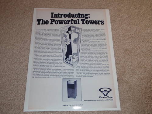 Cerwin Vega 15T Vintage Legendary Speaker Ad,1974, Cutaway, Article