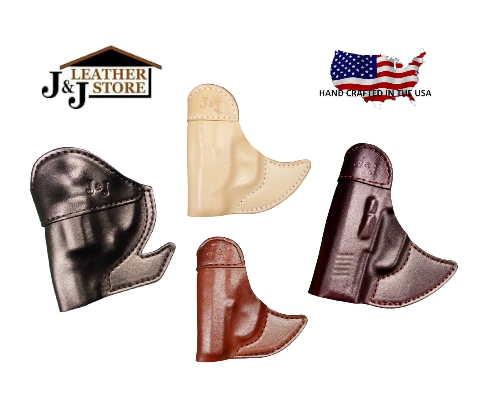 J&J RUGER EC9S W/ CRIMSON TRACE LASER FRONT POCKET STYLE FORMED LEATHER HOLSTER