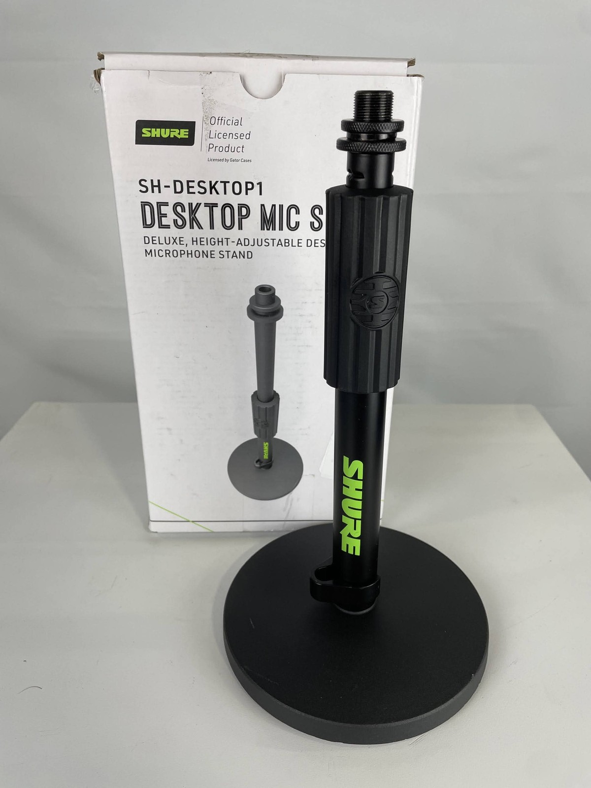 Excellent Shure by Gator SH-DESKTOP1 Round Base Desktop Microphone Stand, Black
