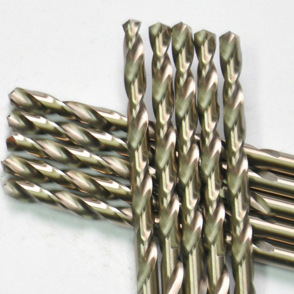 Drillforce 10PCS 1/2" Cobalt Drill Bit Set HSS M35 Metal Bits 3/8" Reduced Shank
