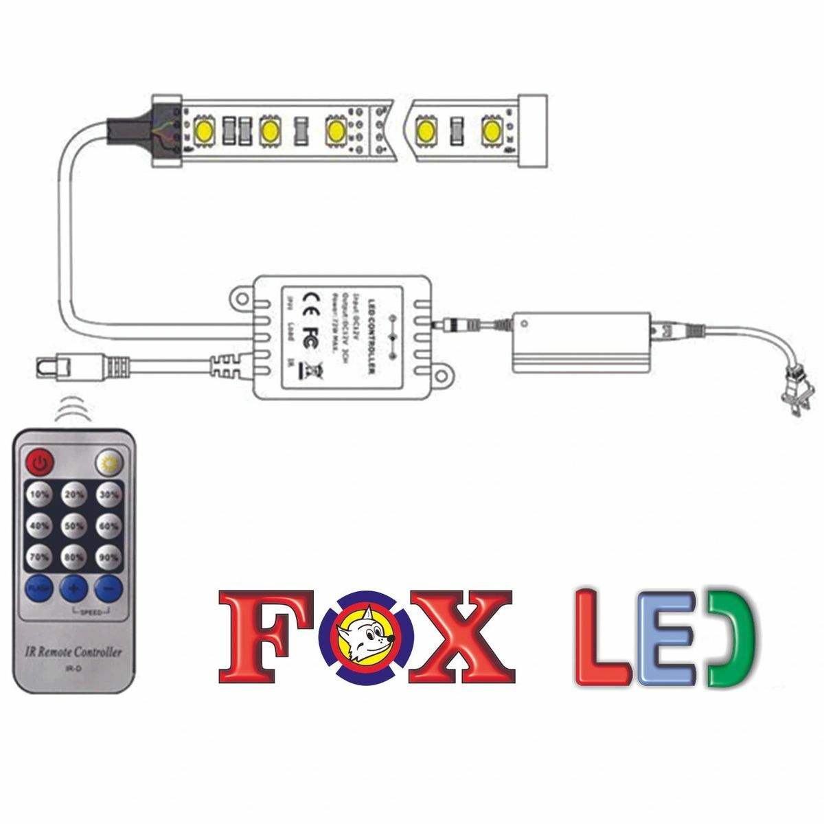 14Keys Single Color LED Controller DC 6A 5V-24V IR