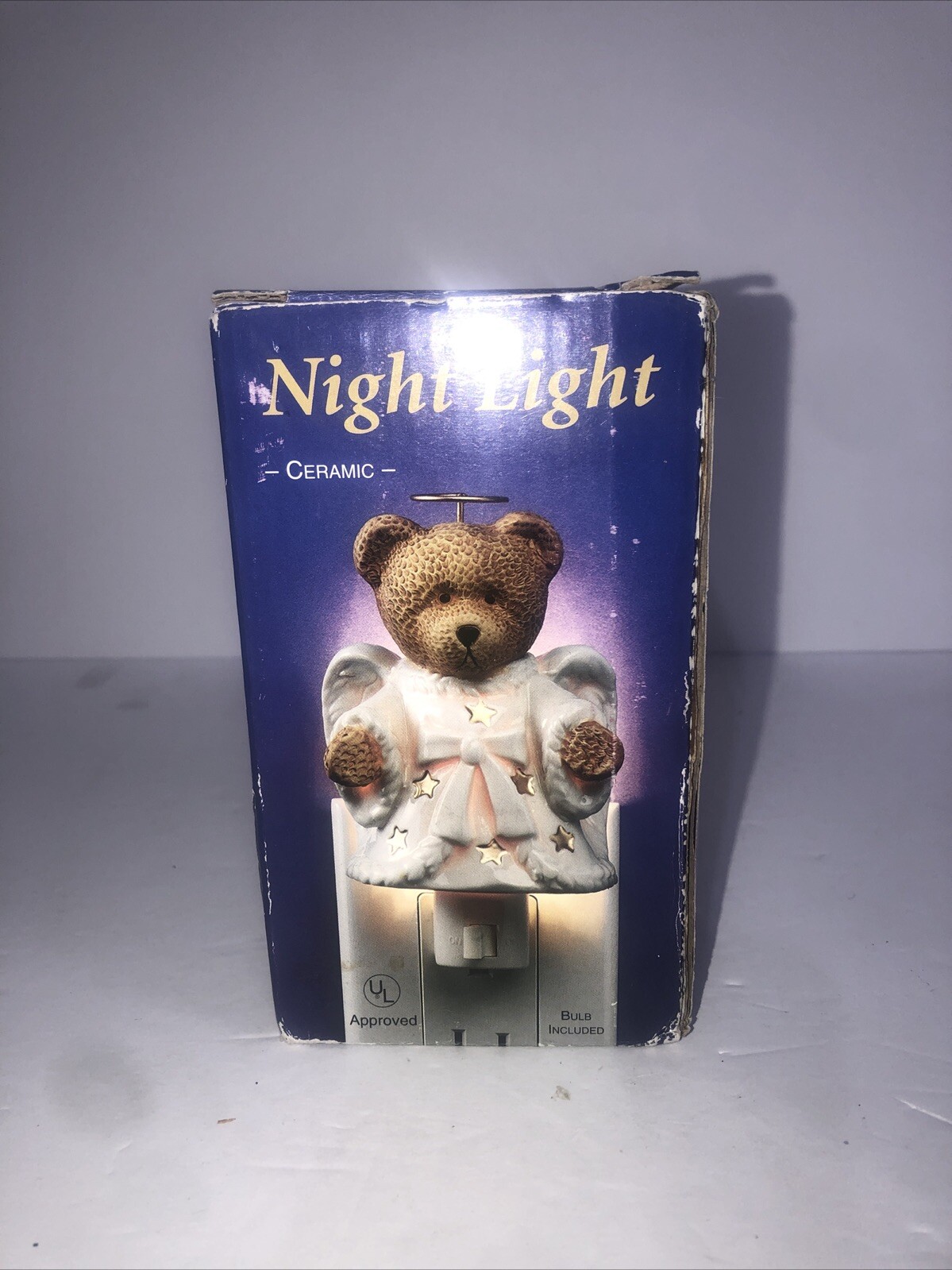 Heavy Porcelain Teddy Bear Nightlight NIB! Never Used.