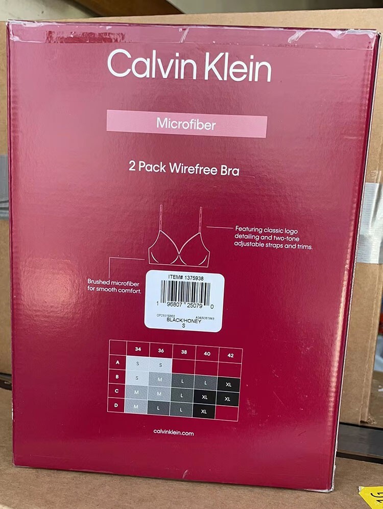Calvin Klein 2 Pack Microfiber Wirefree Bra-Size S-XL