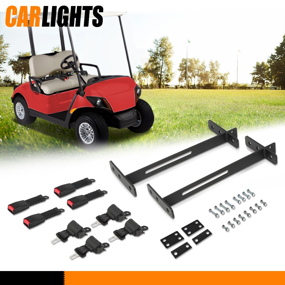 4 Retractable Seat Belts and Bracket Kit fit for EZGO Yamaha Club Car Golf Cart