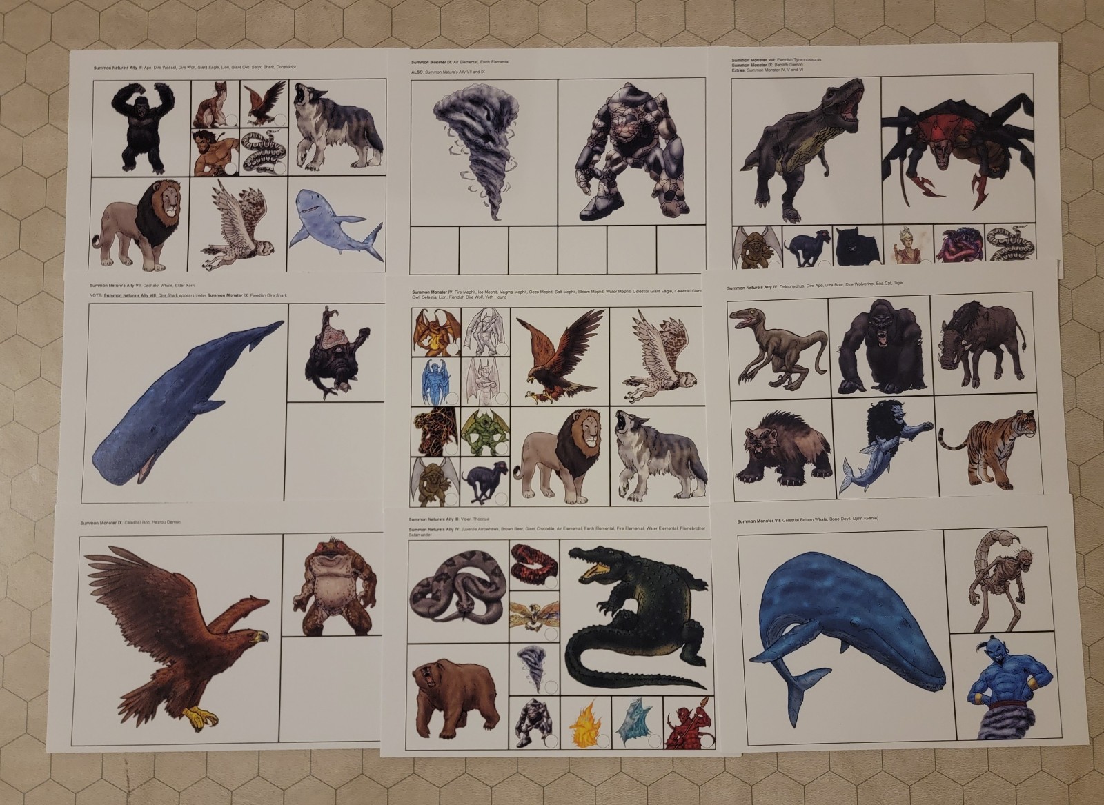 Fiery Dragon Summoned Creatures Counter Collection 5 - 40 pages/350+ counters