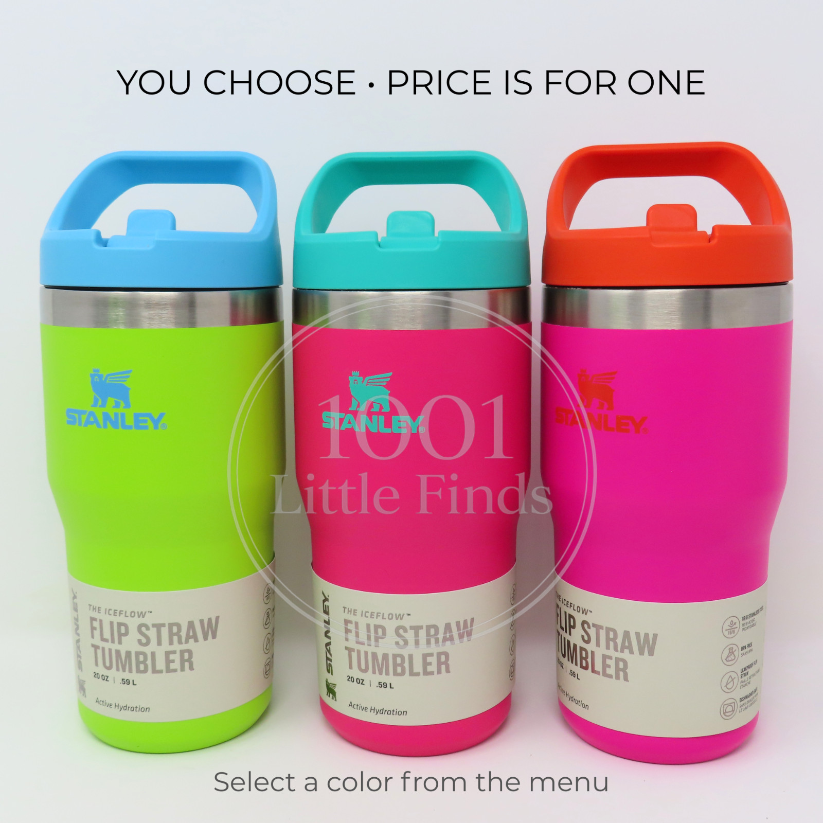 Stanley IceFlow 20oz Flip Straw Tumbler Insulated Bottle YOU CHOOSE Color