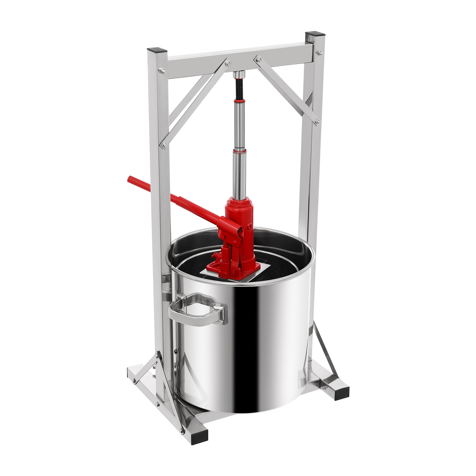 Fruit Wine Press, Stainless Steel Hydraulic Jack Press Extractor Silver