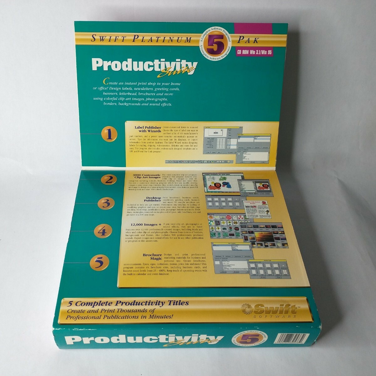 Swift Computer Software Productivity Suite 5 Complete Titles CD ROM New Vintage
