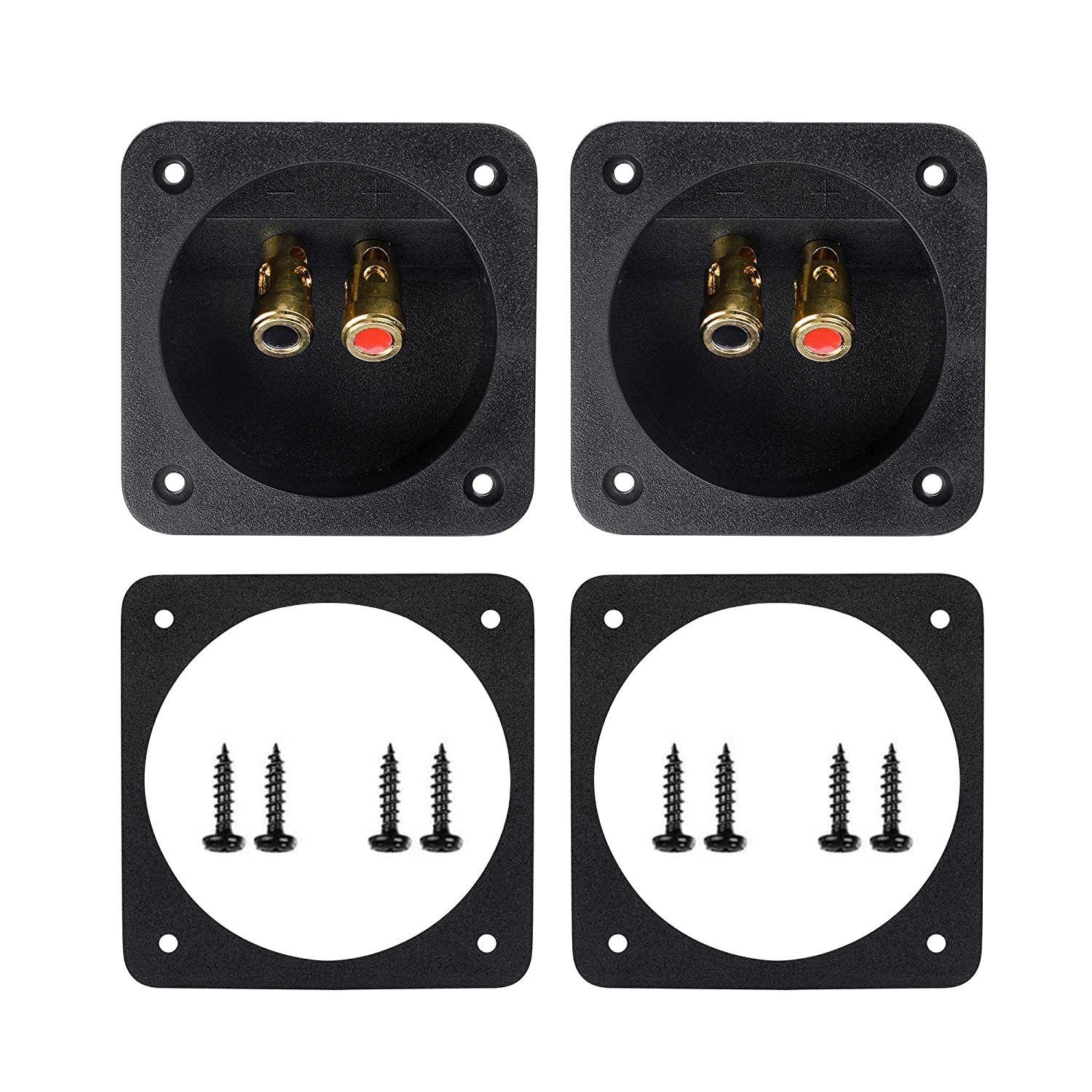 YTYKINOY 2 Pcs 3.1” Double Binding Round Gold Plate Push Spring Loaded Jacks...