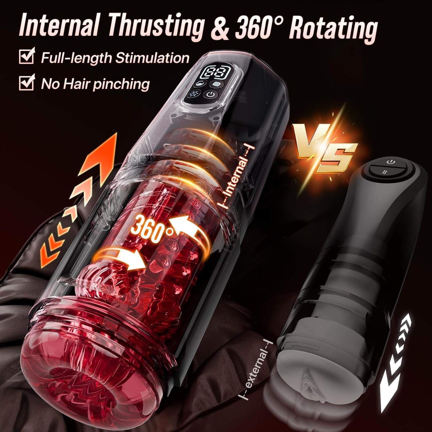 Male Masturbaters Cup Automatic HandsFree Rotating Thrusting Stroker Lubricants