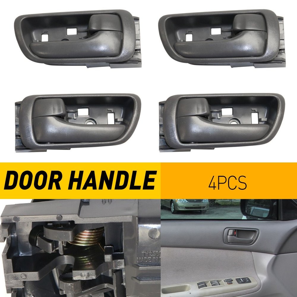 Door Handle 02-2006 For Toyota Camry Front & Rear Inner Gray Plastic Set Of 4 E