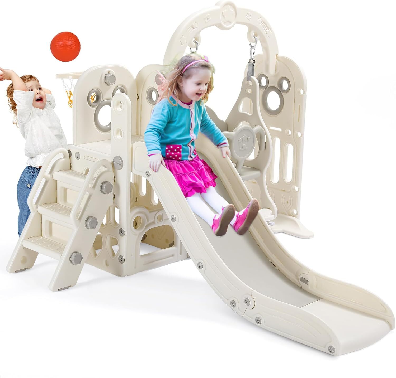 Kids Slide and Swing Set Slide Climber for Toddler Indoor Outdoor Baby Playset