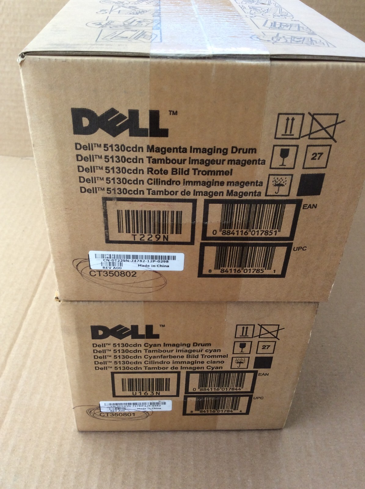 New! Lot of 2, Dell 5130CDN T229N Magenta/U163N Cyan Imaging Drum