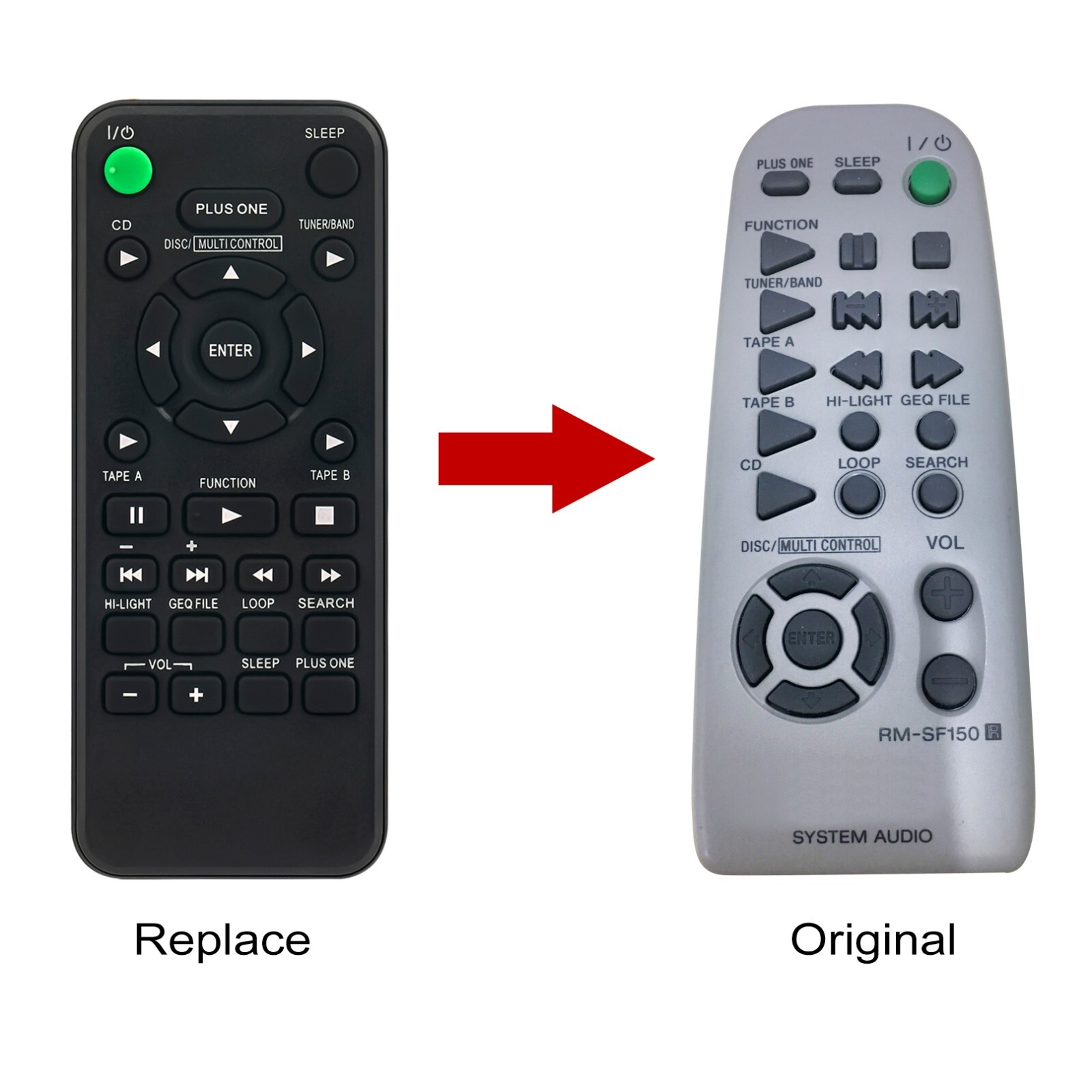 RM-SF150 Replaced Remote Control for Sony Audio System MHC-MC1 MHC-F150 HCD-F150