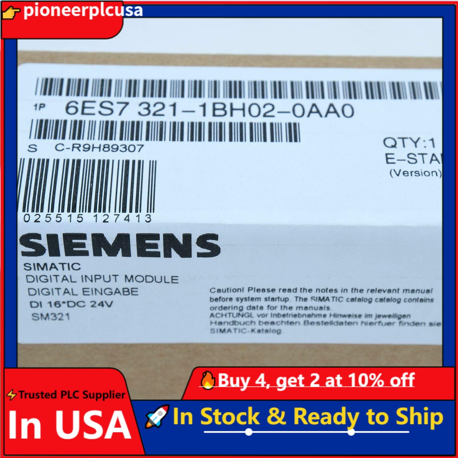 1pc New Siemens 6ES7 321-1BH02-0AA0 6ES7321-1BH02-0AA0 PLC module in box