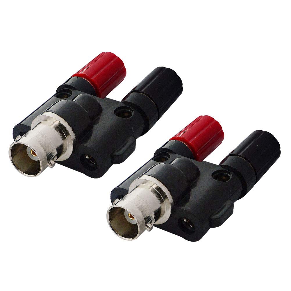 onelinkmore BNC Female to Dual Banana Socket Binding Post RF 2 PCS