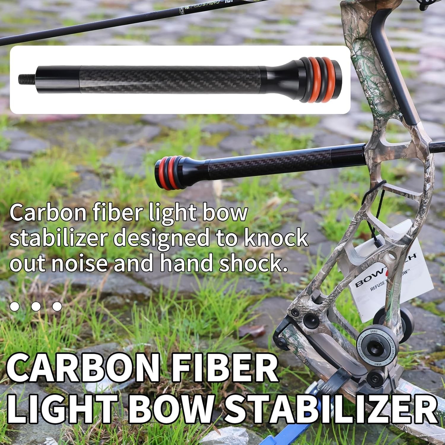 8 Inch Archery Bow Stabilizer Carbon Balance Bar Absorber
