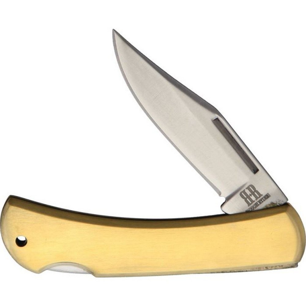 Rough Rider Pocket Knife w/Stainless Blade Brass Handle - Lock Back /RR1978
