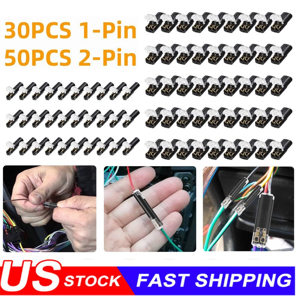 80 PCS Plug-In Quick Wire Connectors Reusable Clamp Terminal Blocks for Cables