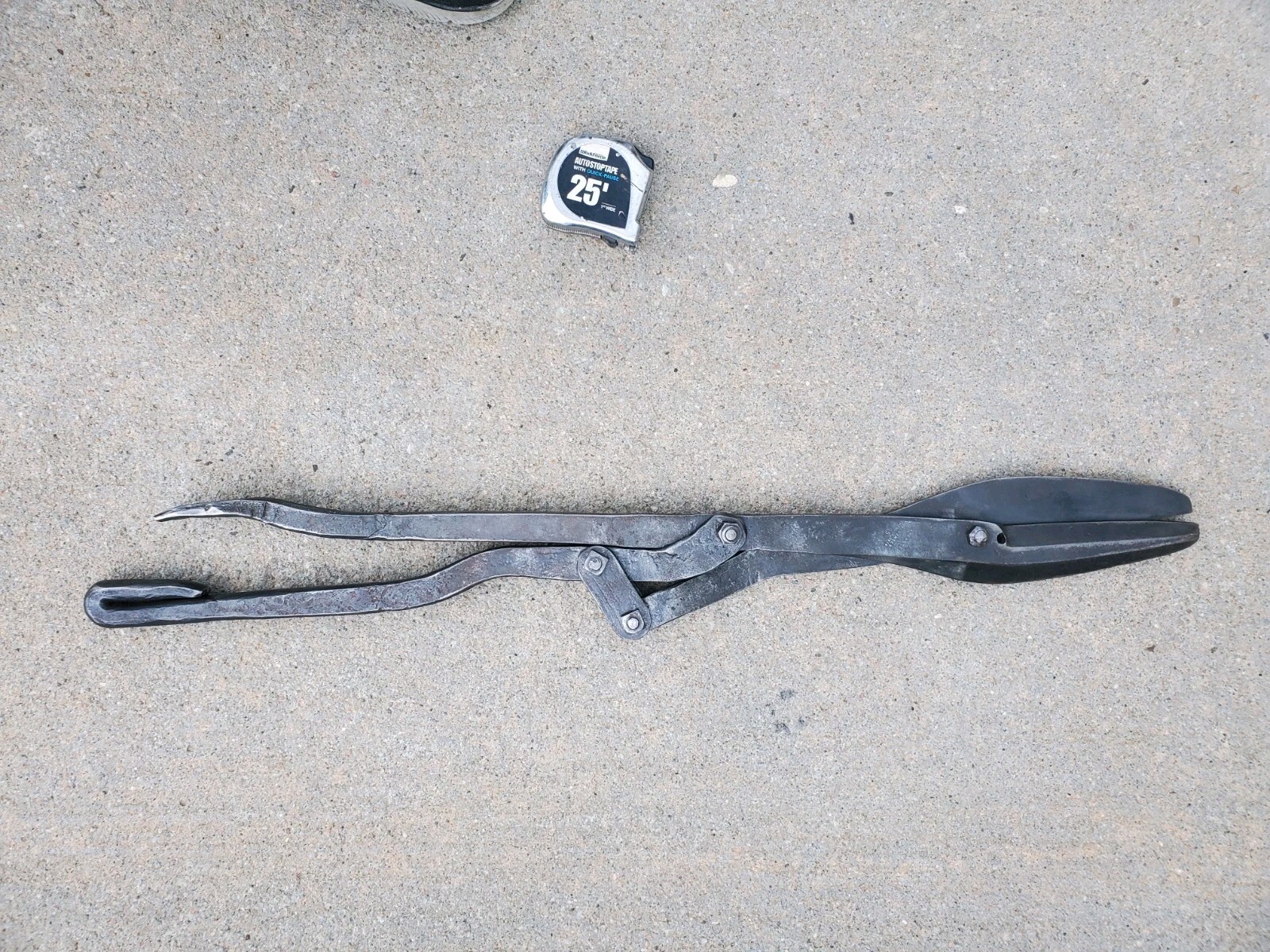 Antique Blacksmith Shears #5,  C. Brombacher Primitive 34" Pat. 1870 Multi-tool