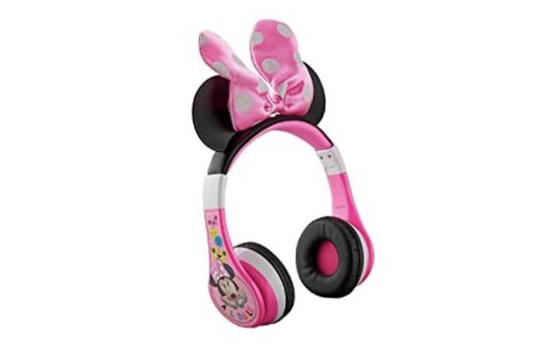 Minnie Mouse Kids Bluetooth Headphones, Wireless with Microphone Includes Aux