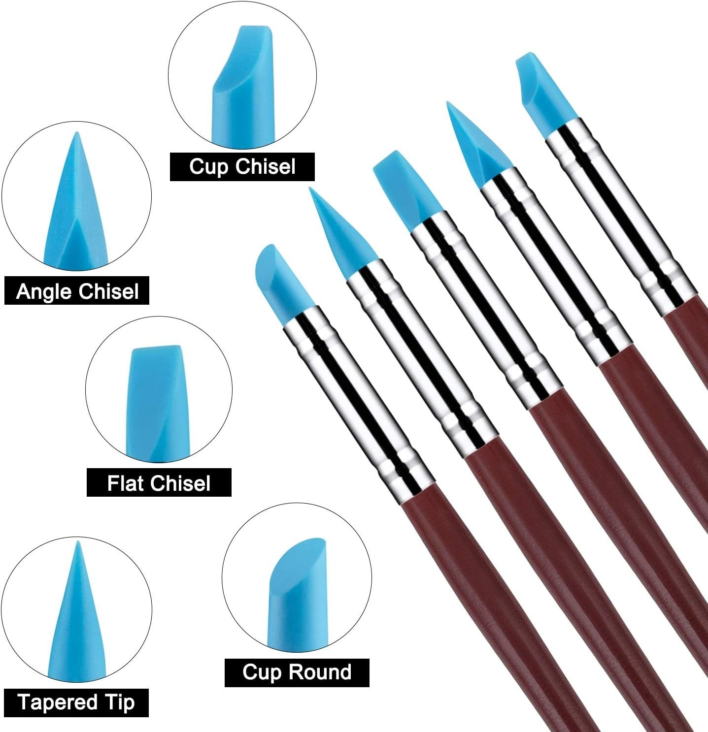 Silicone Sculpting Tools Set - 10Pcs for Creative Pottery & DIY Projects