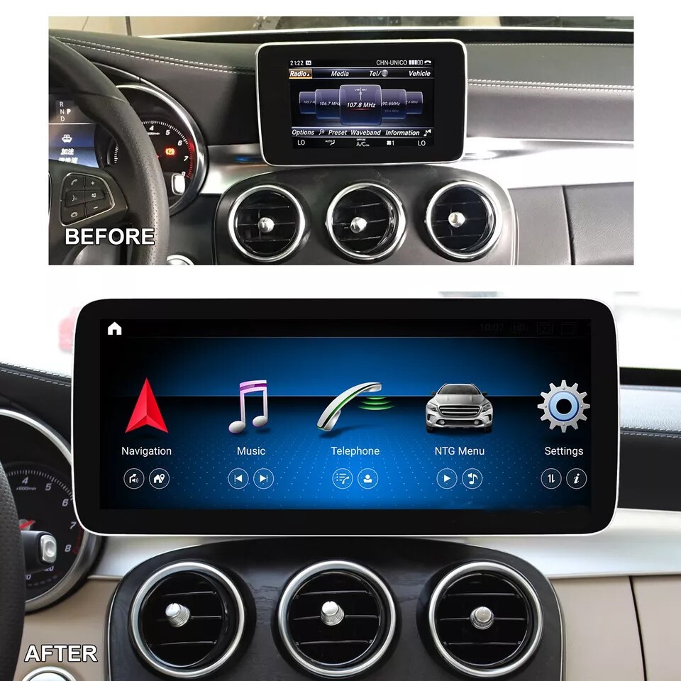 10.25" CarPlay Car Stereo Radio GPS 64G For Mercedes Benz C/GLC/V W205/X253/W447