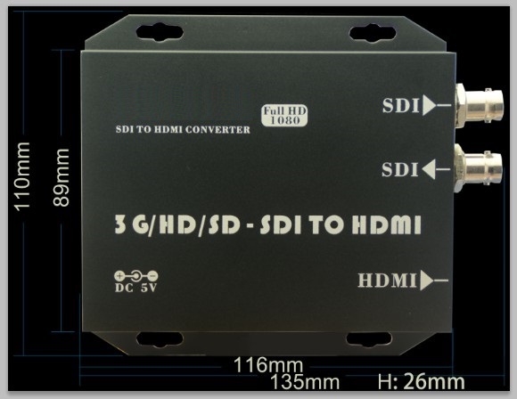 Professional 3G-SDI to HDMI Converter Adapter 3G-SDI HD-SDI SD-SDI 1080p60